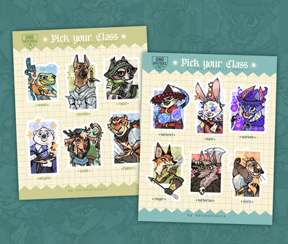Pick your DND Class ✦ Sticker Sheet