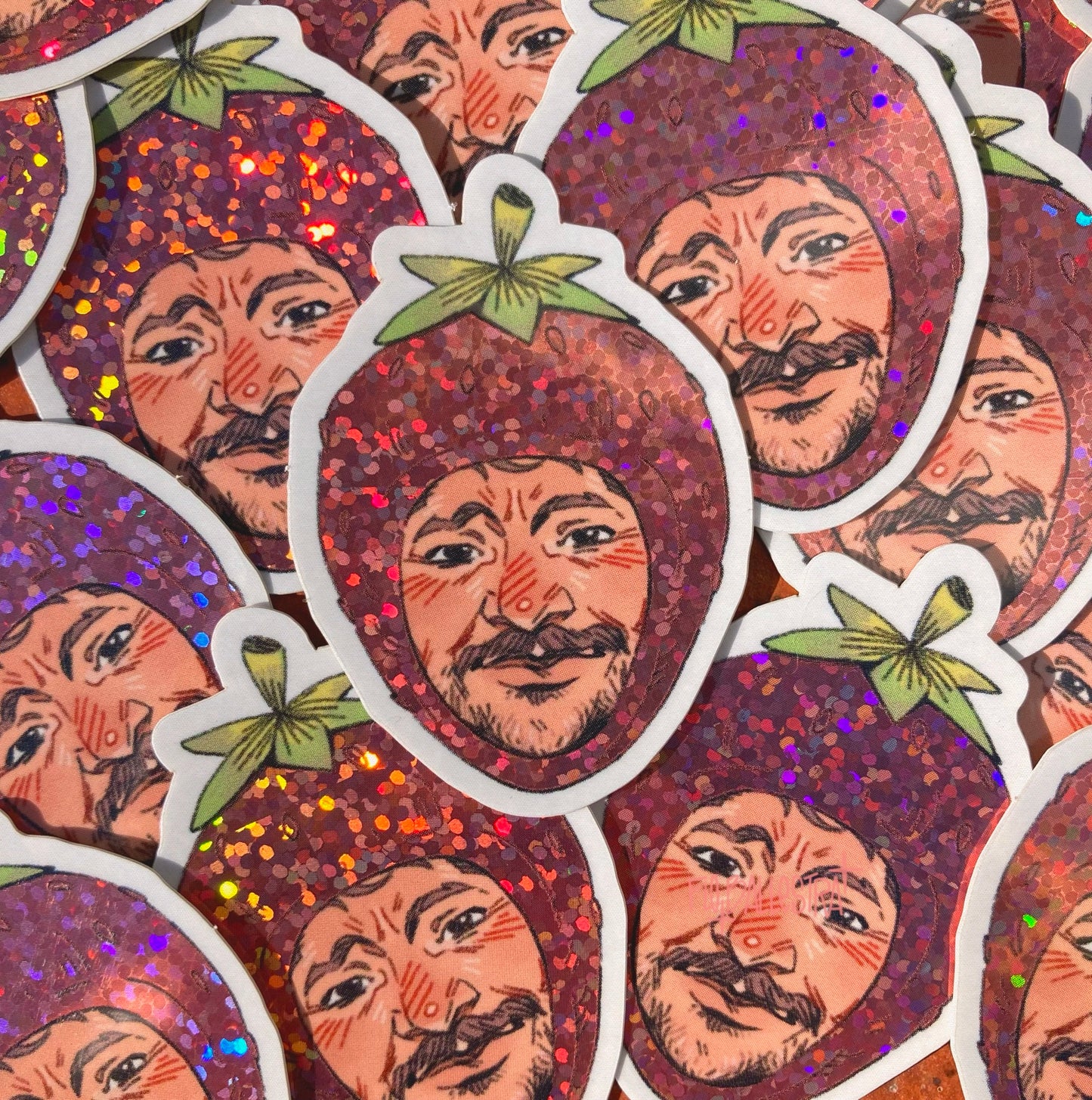 Strawberry Pedro ✦ Sparkly Sticker