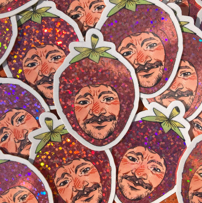 Strawberry Pedro ✦ Sparkly Sticker